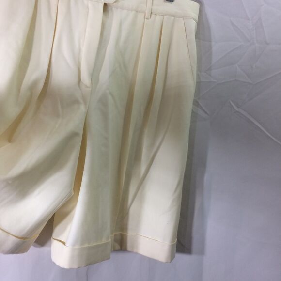 Vintage Escada Margaretha Ley Pale Yellow Wool Shorts Sz 42 US 12 80s Bermuda - Picture 3 of 6